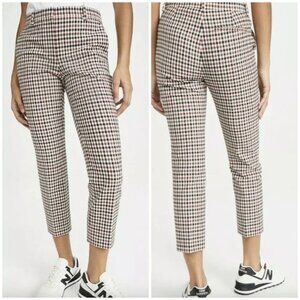Theory Treeca Rye Portland Plaid Checkered Flat Front Ankle Trouser Pants Sz 6